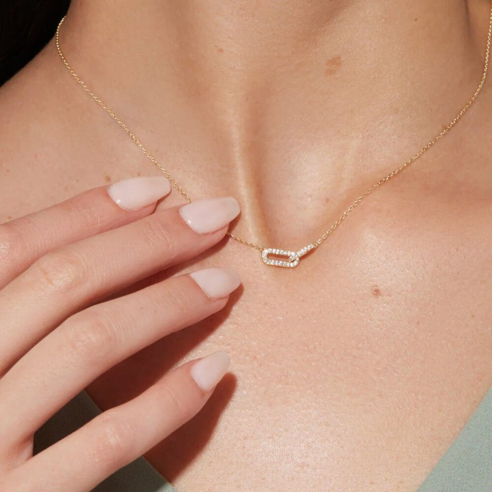 Ana Luisa Loree Chain Link Necklace 14K Gold on Sterling Silver